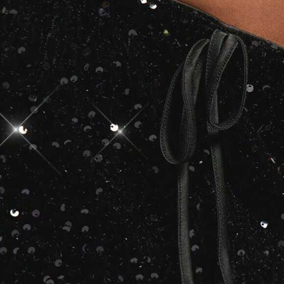 Contemporary sequin covered wide legged pants black - Picture 4 of 6